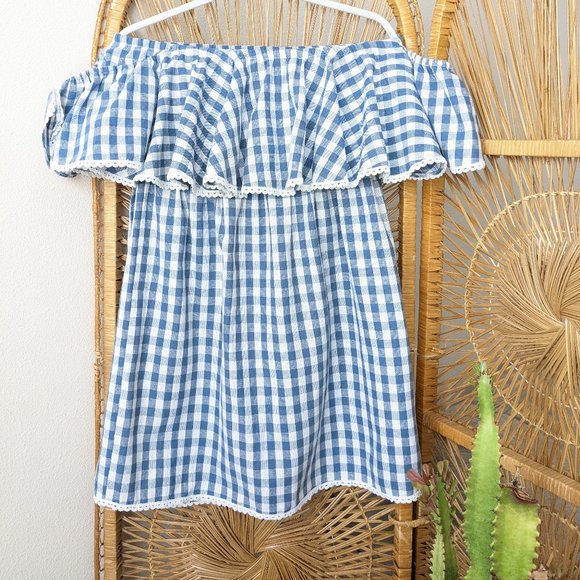 Misa Los Angeles Blue and White Gingham Mini Dress - Picture 9 of 10